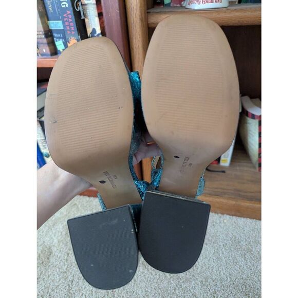 Kenneth Cole Dolly Leather Snakeskin-Embossed Platform Sandals Women's 9.5 - Picture 5 of 8